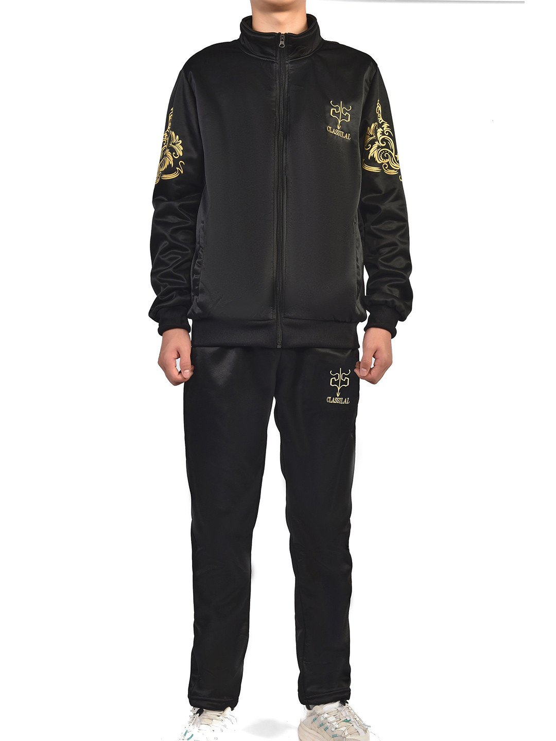 StyleCast x Revolte Printed High Neck Jacket With Trousers