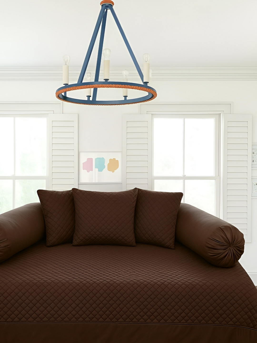Bajo's 6-Pcs Brown Quilted DiwanSet