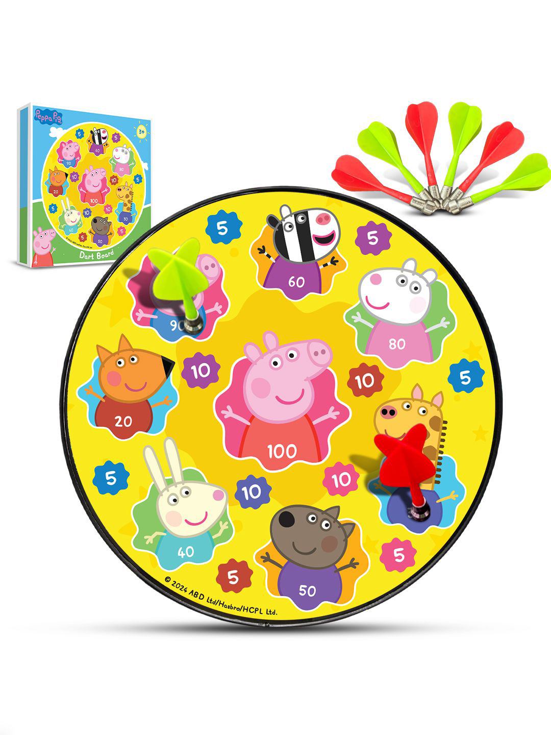 WEMBLEY Kids Peppa Pig BPA Free Darts With 8 Magnet Activity Toys and Games