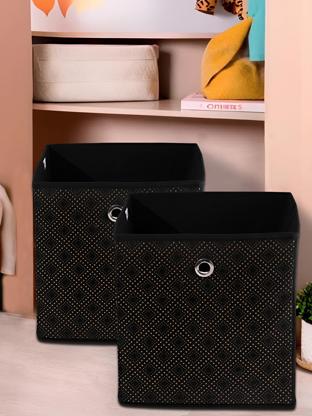 Myntra Elegant Homes Black 2 Pieces Regular Drawer Organiser Organisers