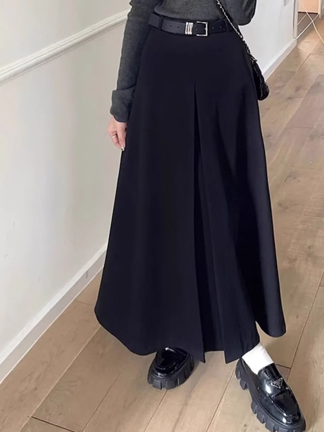 StyleCast x Revolte Women Pleated Flared Maxi Skirt