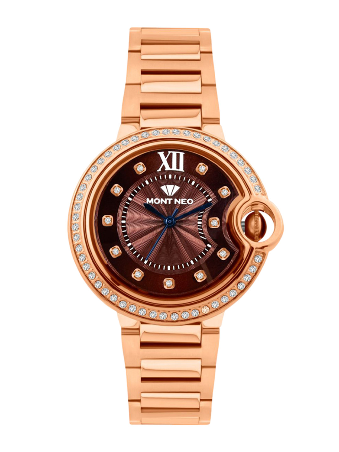 MONT NEO Women Embellished Dial & Bracelet Style Straps Analogue Watch 4510B-M3306