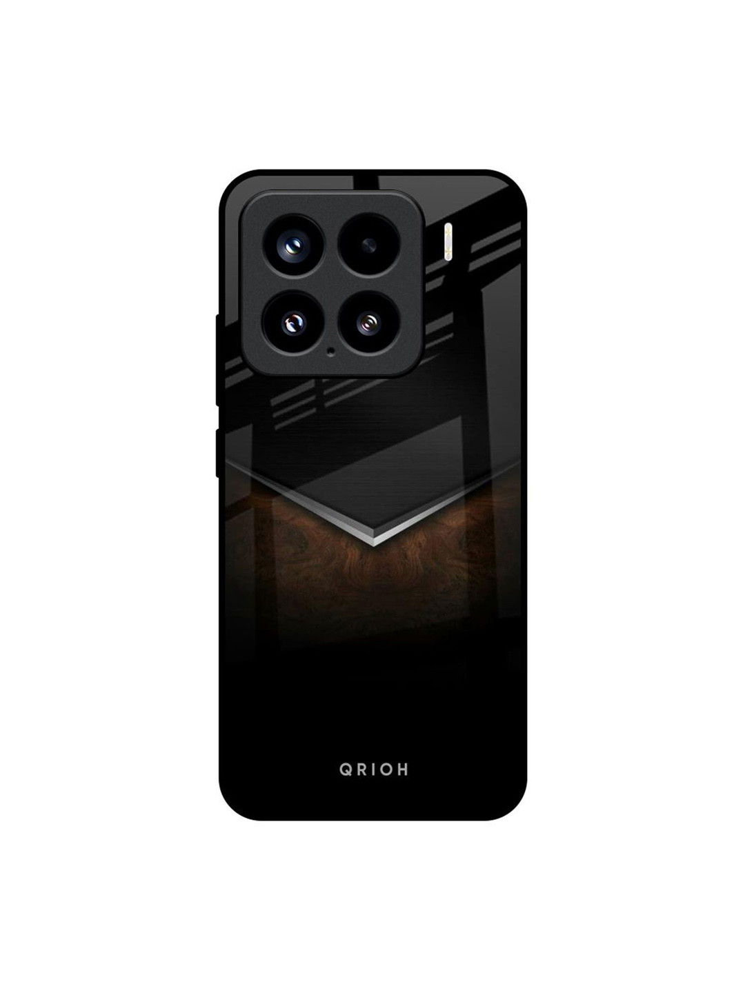 QRIOH Dark Walnut Real Printed Silicone Glass Xiaomi 15 5G Back Case