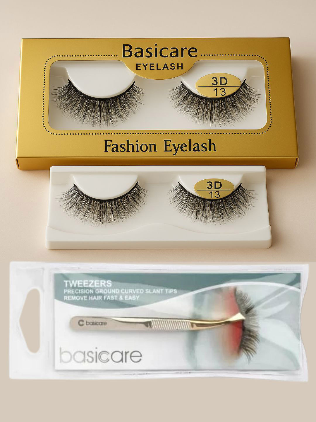 basicare Set Of 2 False Eyelashes With Hair Remover Tweezer