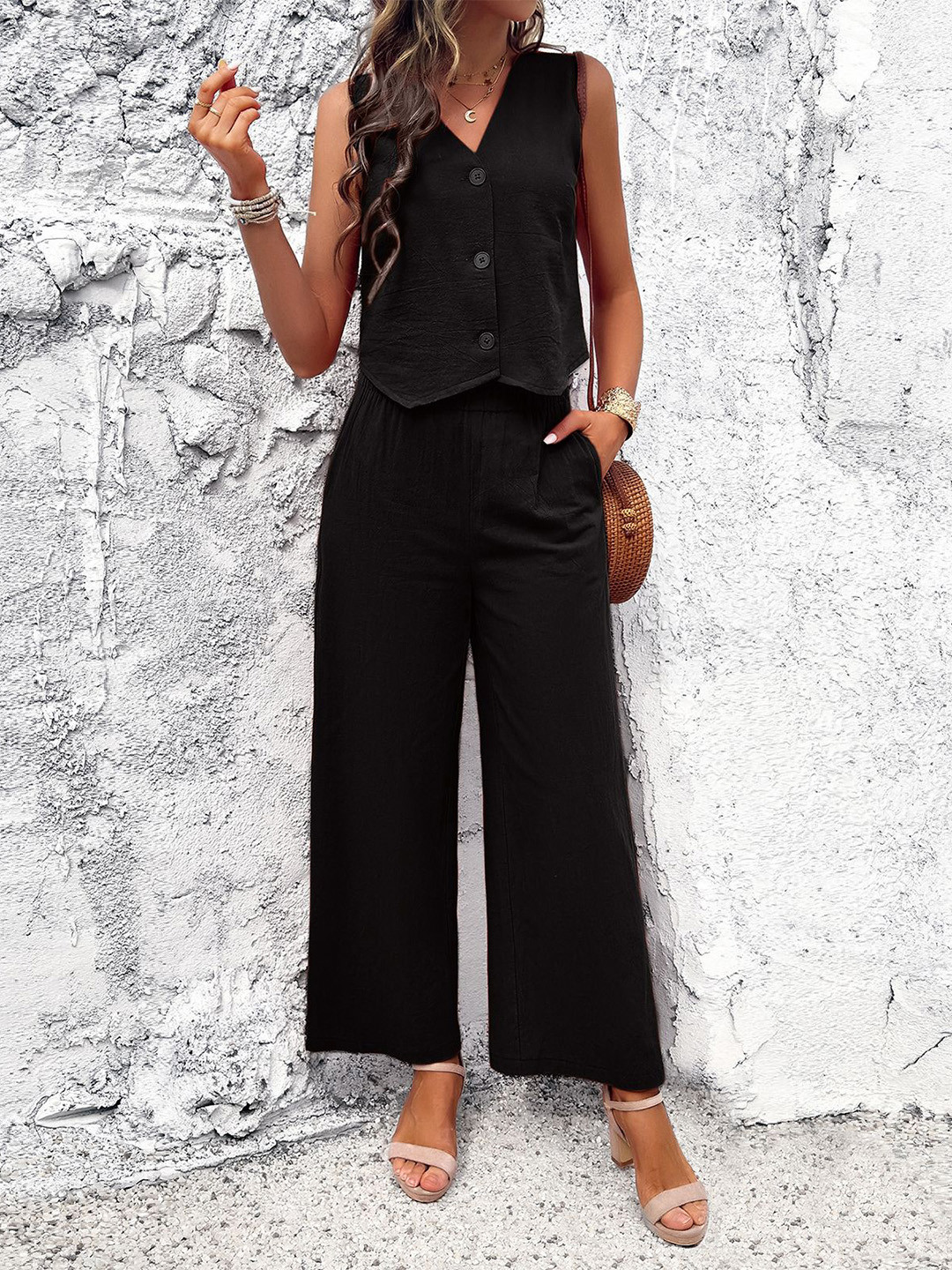 StyleCast Black Waistcoat and Trousers Co-ords