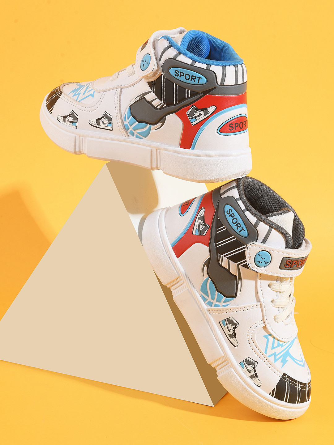 PU-PINE Boys Printed Round Toe Sneakers