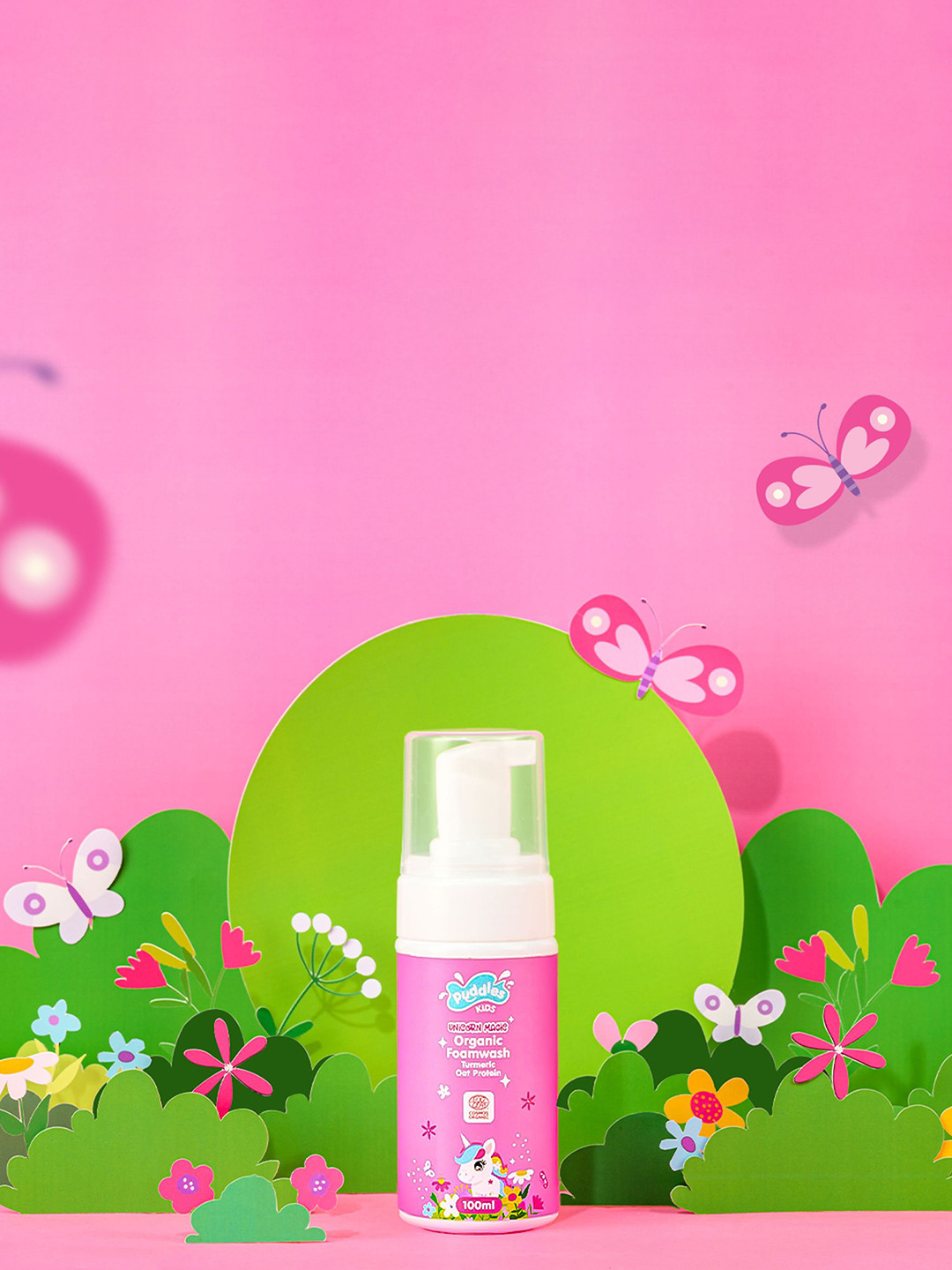 Puddles Kids Unicorn Magic Organic Foam Wash - 100 ml