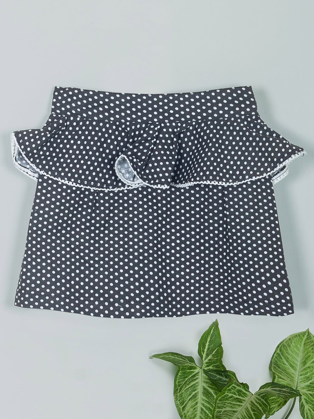 Tangerine Closet Girls Polka Dot Printed Cotton Pencil Above Knee Length Skirt