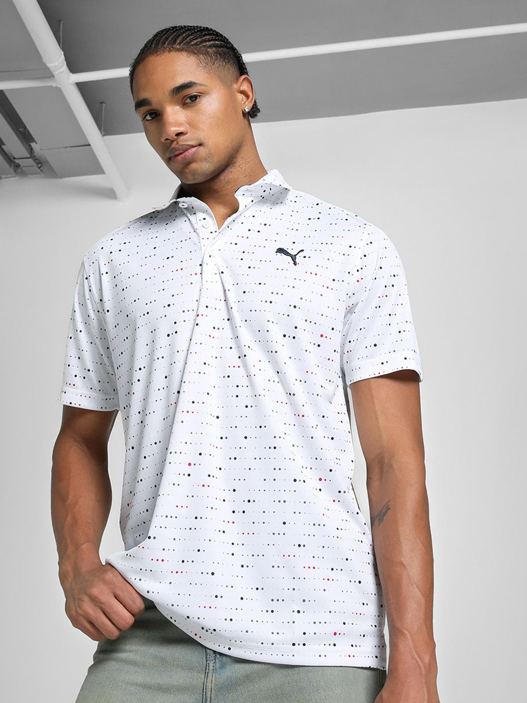 Puma Keys Printed Polo Collar Golf T-Shirt