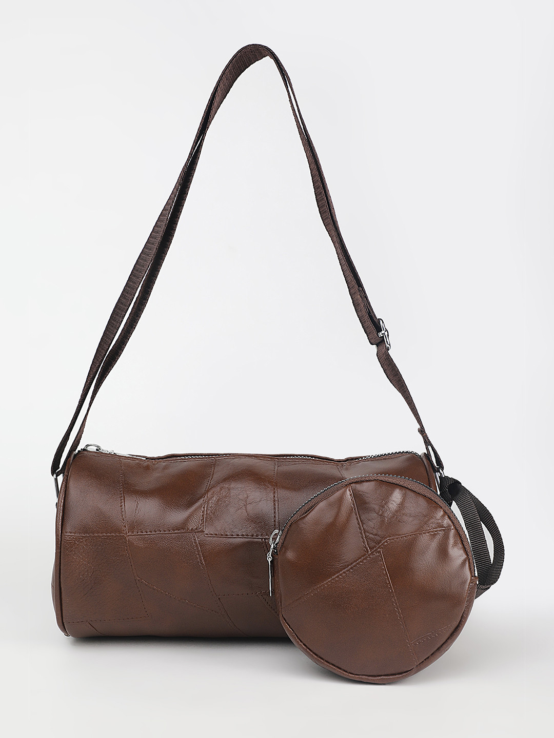 LULU & SKY Women Textured Bowling Shoulder Bag With Pouch