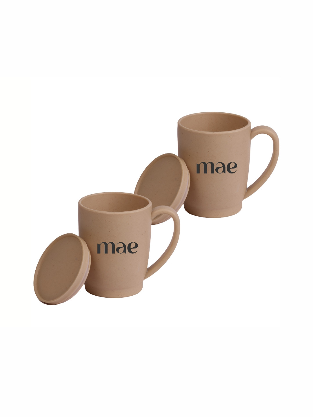MAE Personalised Photo Beige Typography Bamboo Handmade 2 Piece Mug with Lid-370ml