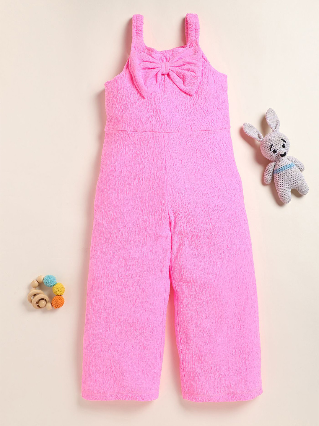 YK Girls Shoulder Straps Cotton Basic Jumpsuit