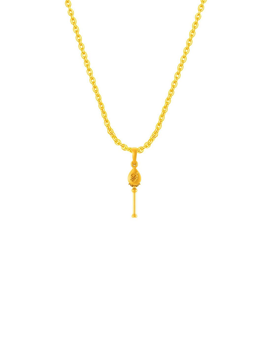 Metronaut 92.5 Sterling Silver 22kt Gold-Plated Vel Pandel Tamil Om Pendant with Chain