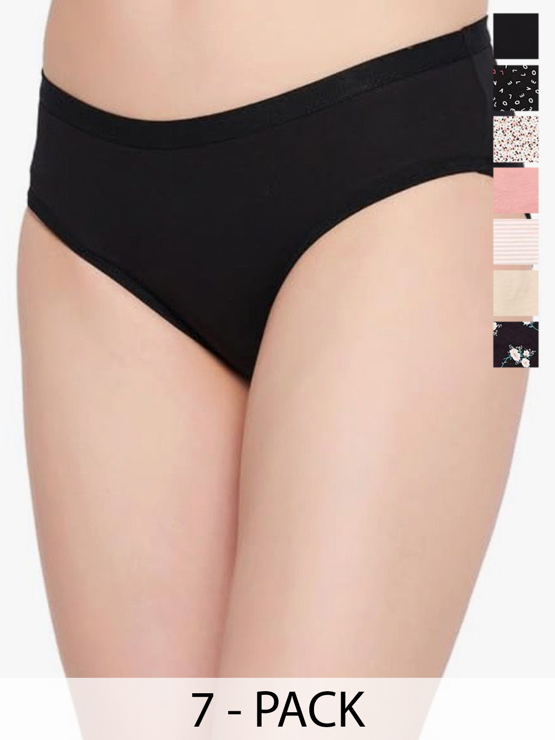 BODYMIST Pack of 6 Printed Pure Cotton Hipster Briefs 777+ N-series 6pc S