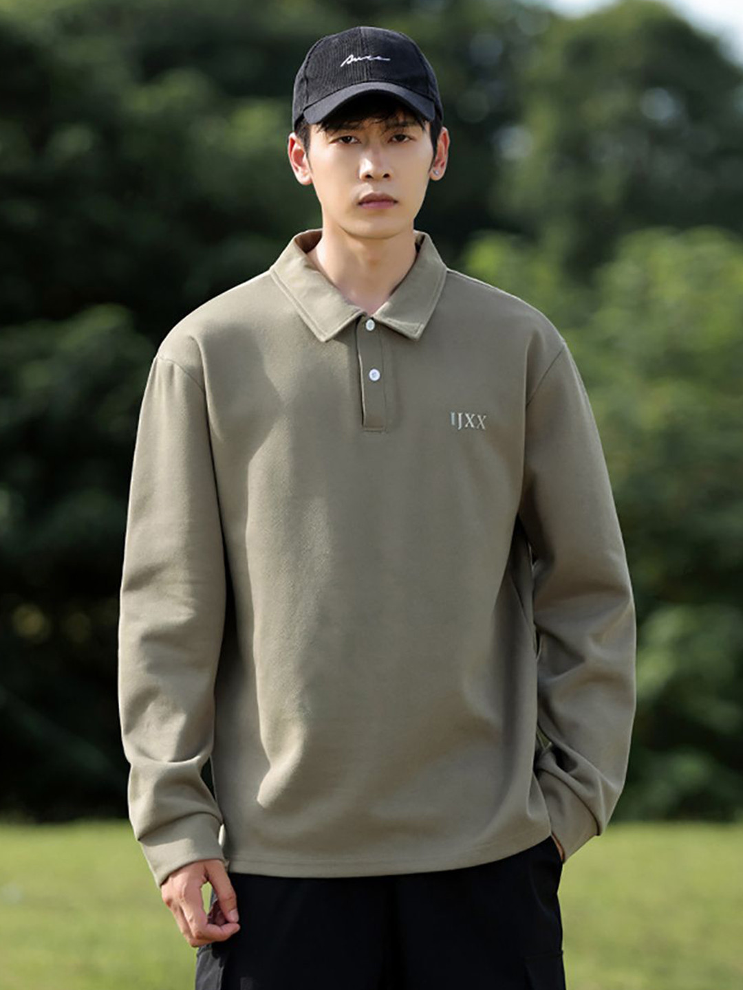 StyleCast x Revolte Men Olive Polo Collar Regular Fit T-shirt