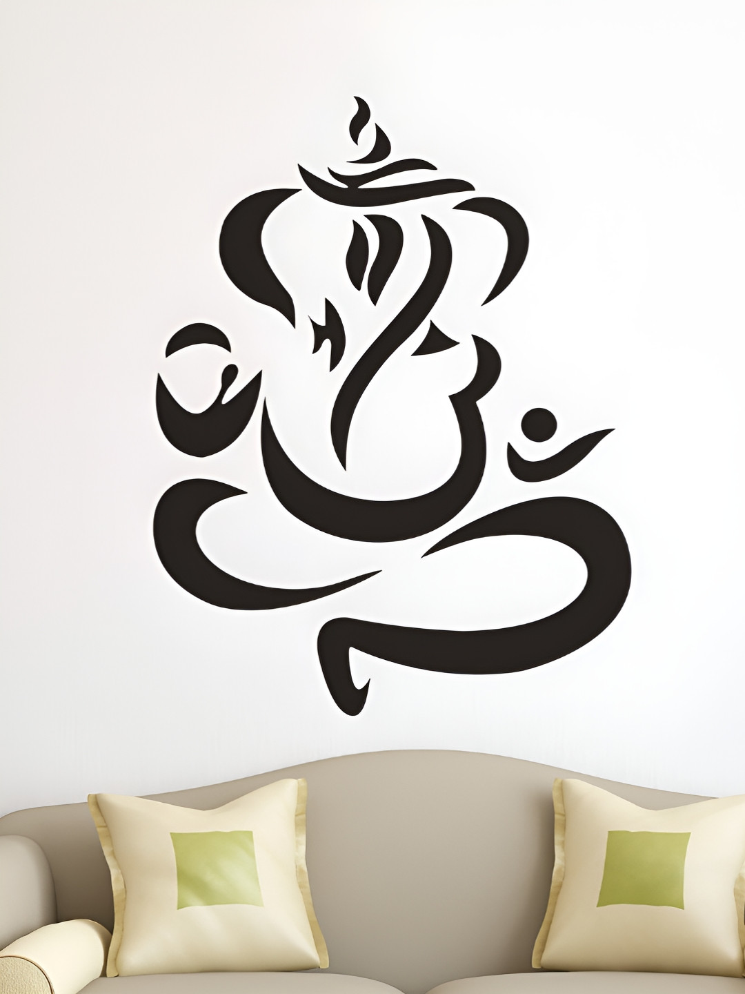LANSTICK Black Little Ganesha Printed Self-Adhesive WallStickers