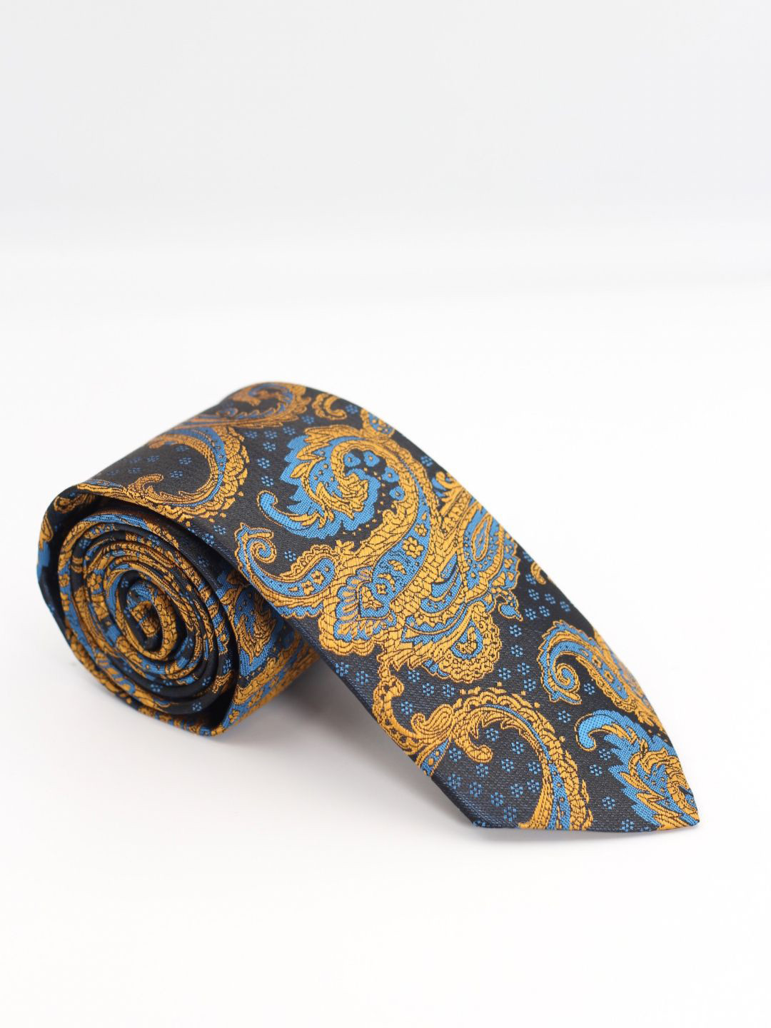 BLAQHORSE Men Paisley Printed 3-Fold Tipped Tie & Pocket Square Accessory Gift Set