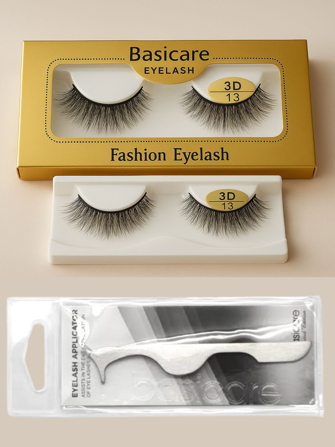 basicare Set Of 2 3D False Eyelashes With Eyelash Applicator