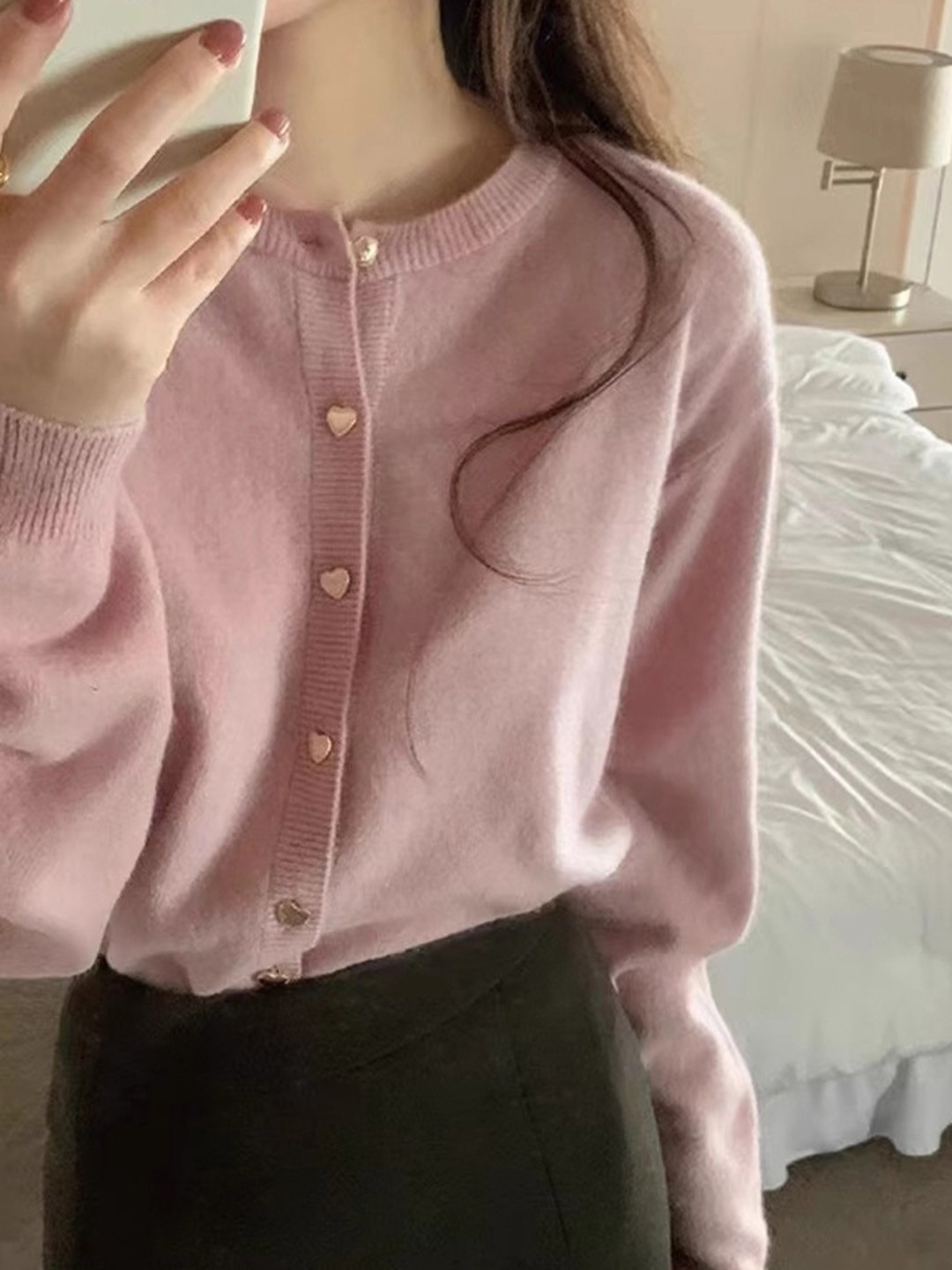 LULU & SKY Women Round Neck Cardigan