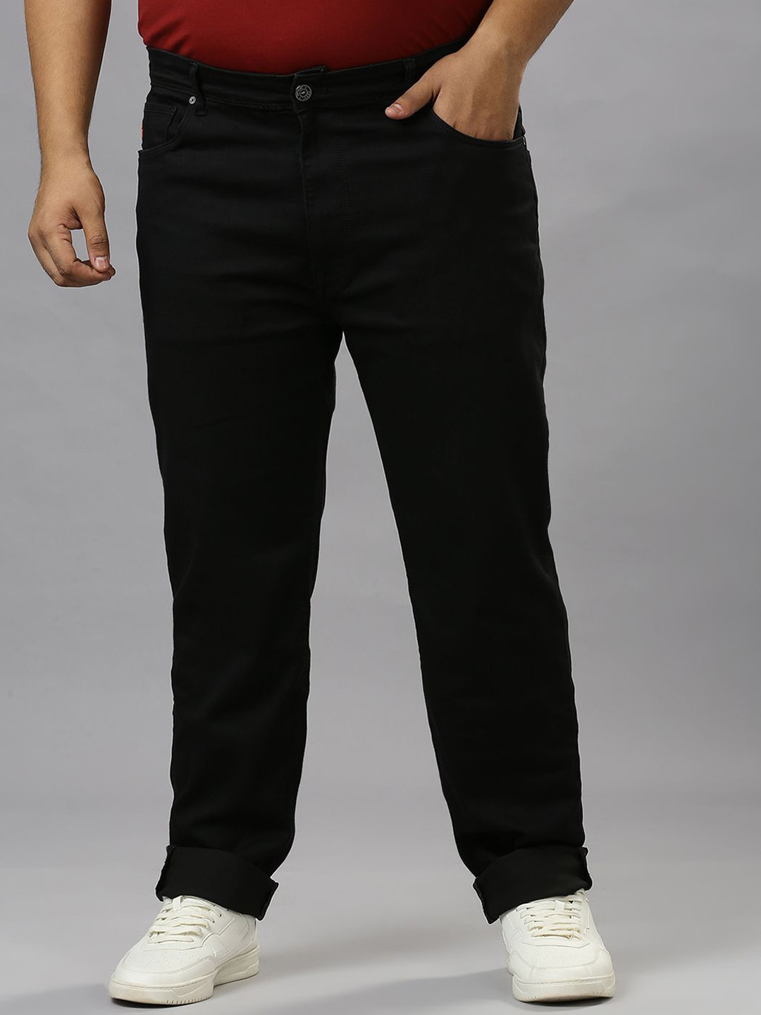Xmex Men Relaxed Fit Mid-Rise Stretchable Plus Size Jeans