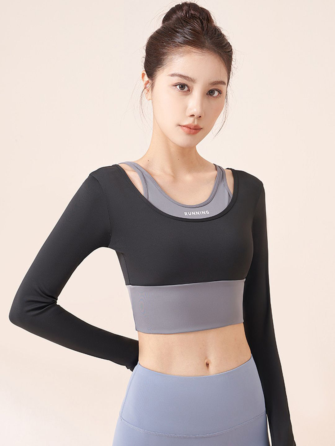 StyleCast Women Colourblocked Top & Tights Tracksuit