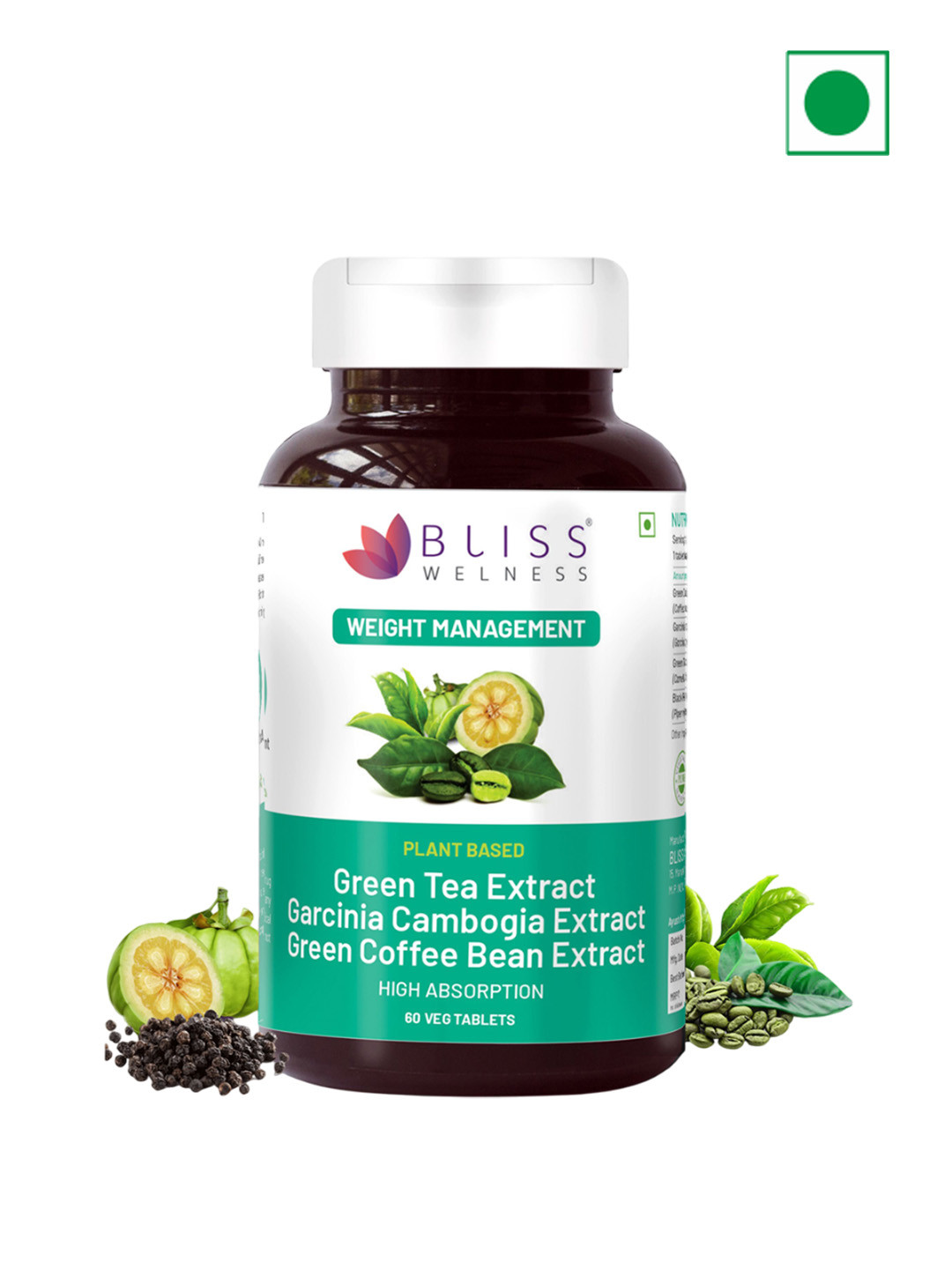 Bliss Welness Weight Management With Green Tea Tablets - 60 Tablets