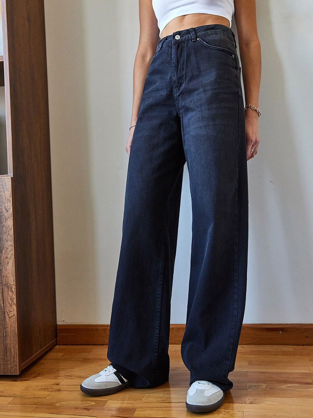 BIANCO LUCCI Women Baggy Fit Mid-Rise Jeans