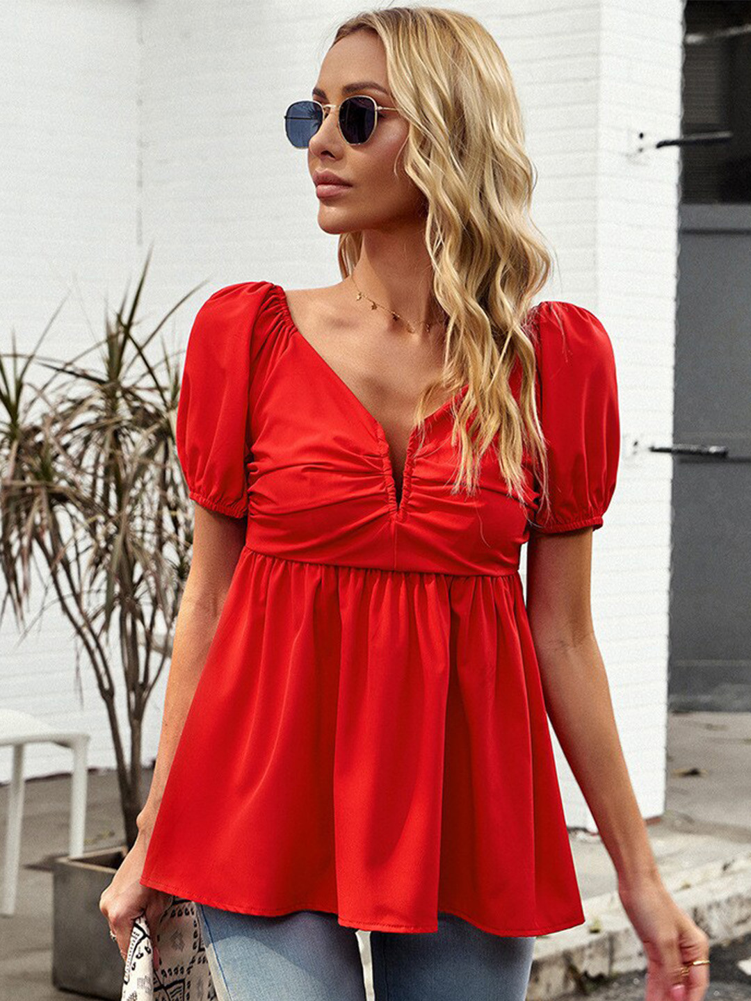 StyleCast Red Print Tank Top