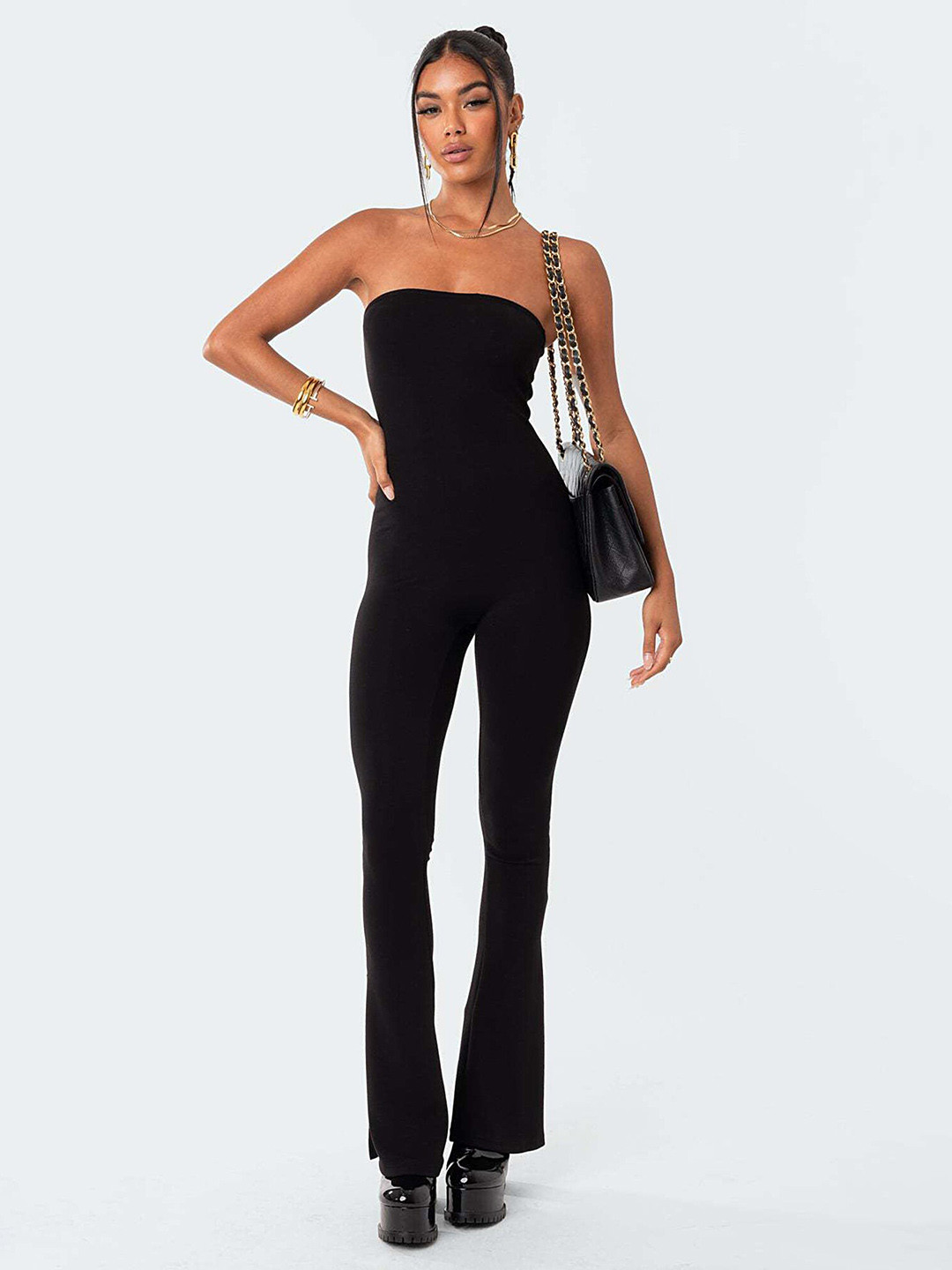 LULU & SKY Strapless Bootcut Basic Jumpsuit
