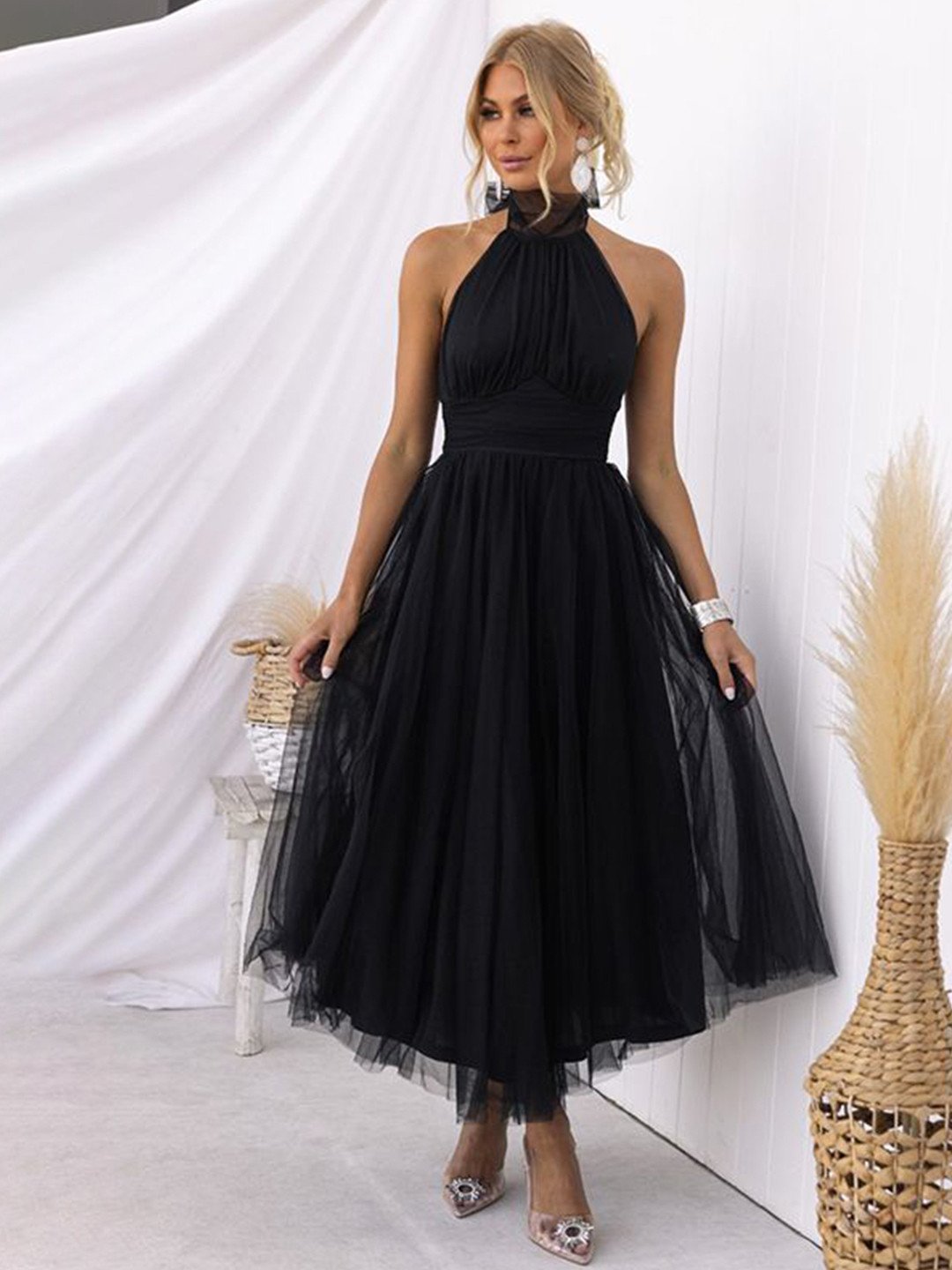 StyleCast x Revolte Women Halter Neck Maxi Dress