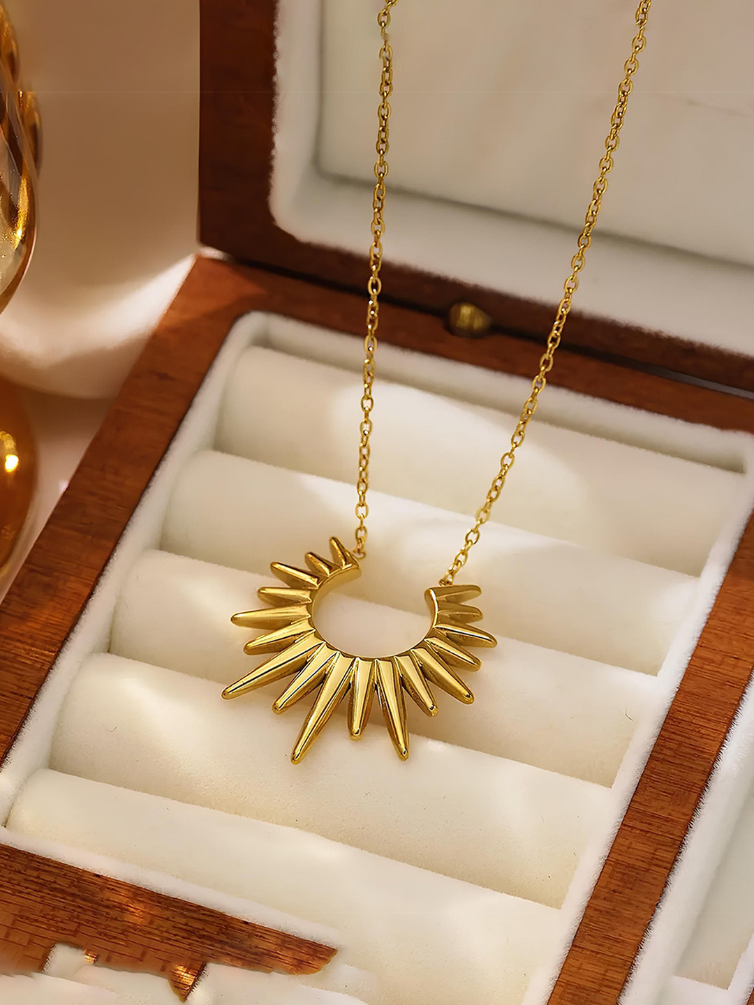 KARISHMA KREATIONS Stainless Steel 18K Gold-Plated Sunflower Chain