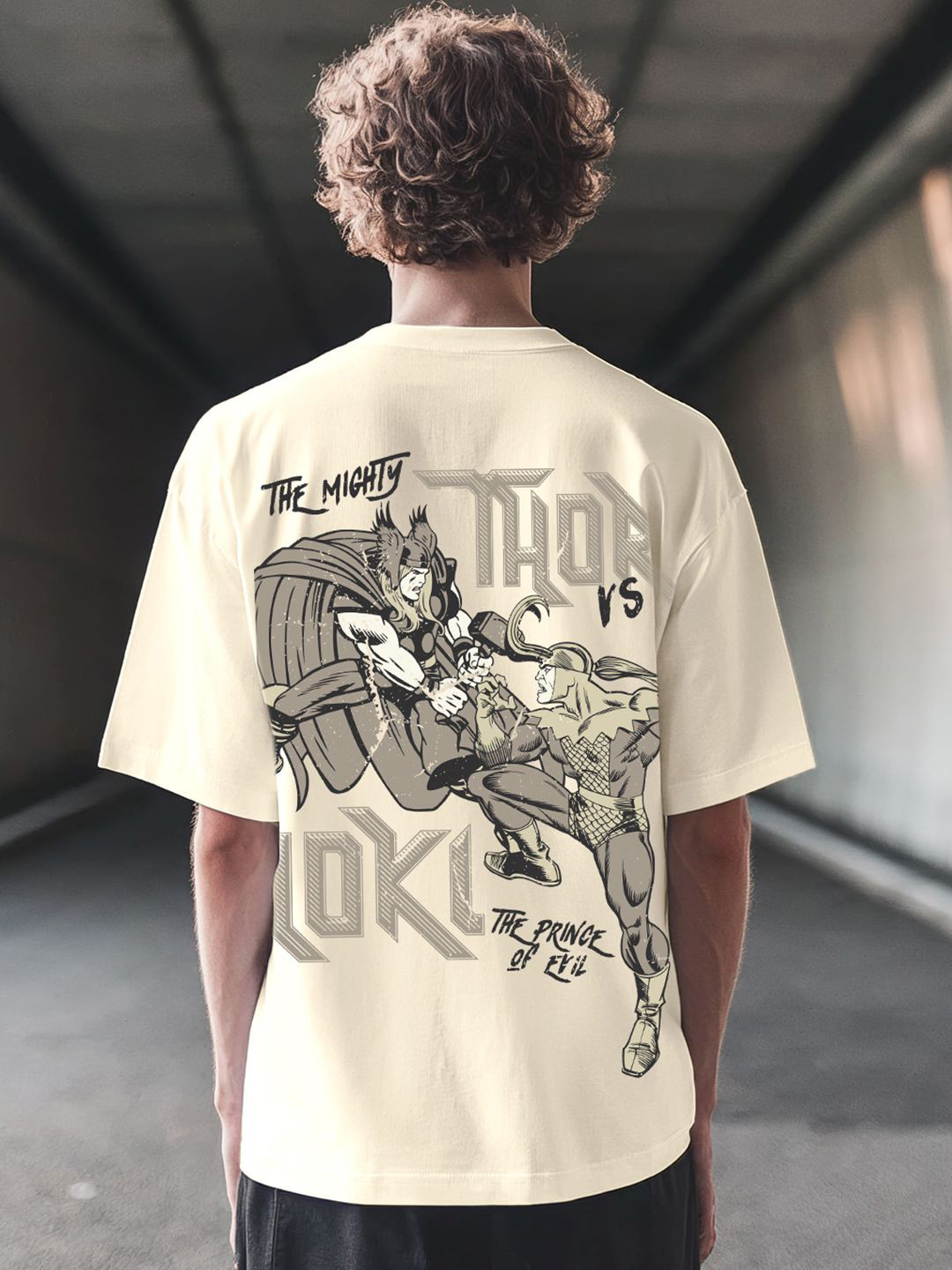 Bewakoof Official Marvel Merchandise Men Thor vs Loki Printed Oversized T-shirt