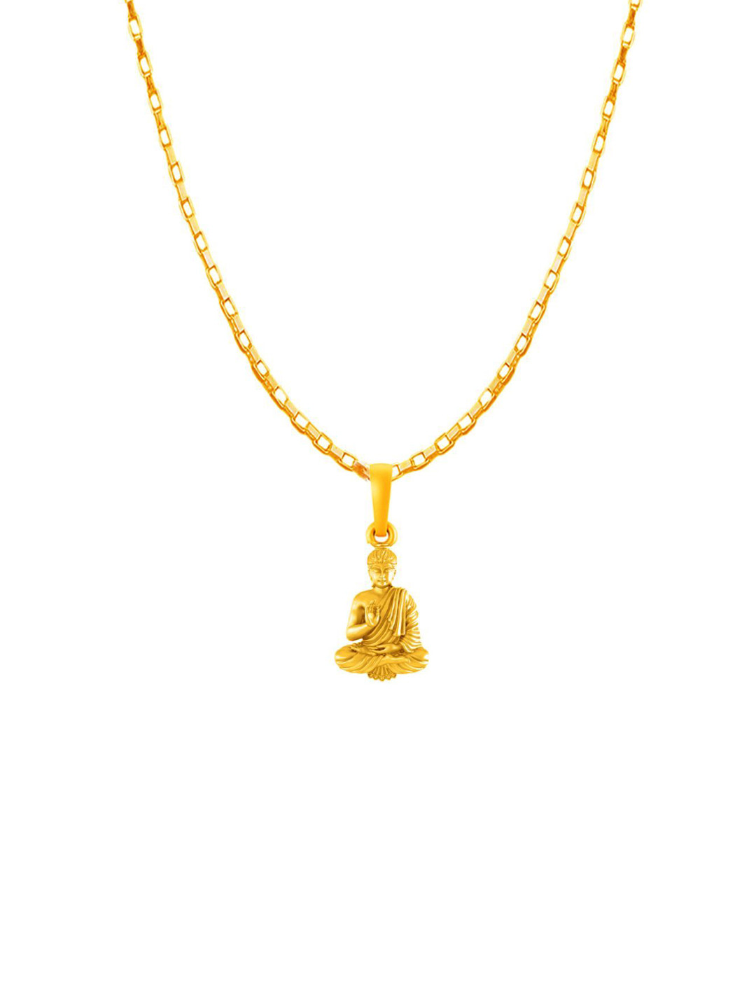 Metronaut Men 92.5 Silver 22KT Gold-Plated Buddha Pendant With Chain