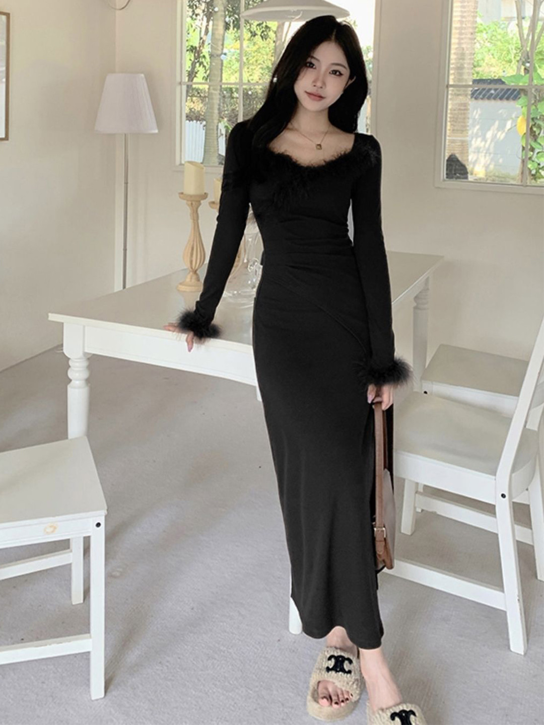 KPOP Long Sleeves Maxi Dress