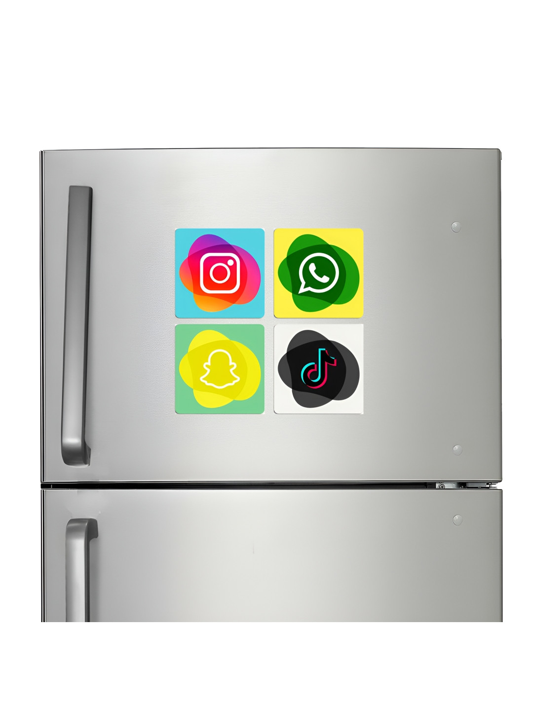 ARTBUG 4-Pcs Yellow & Green Printed Fridge Magnets