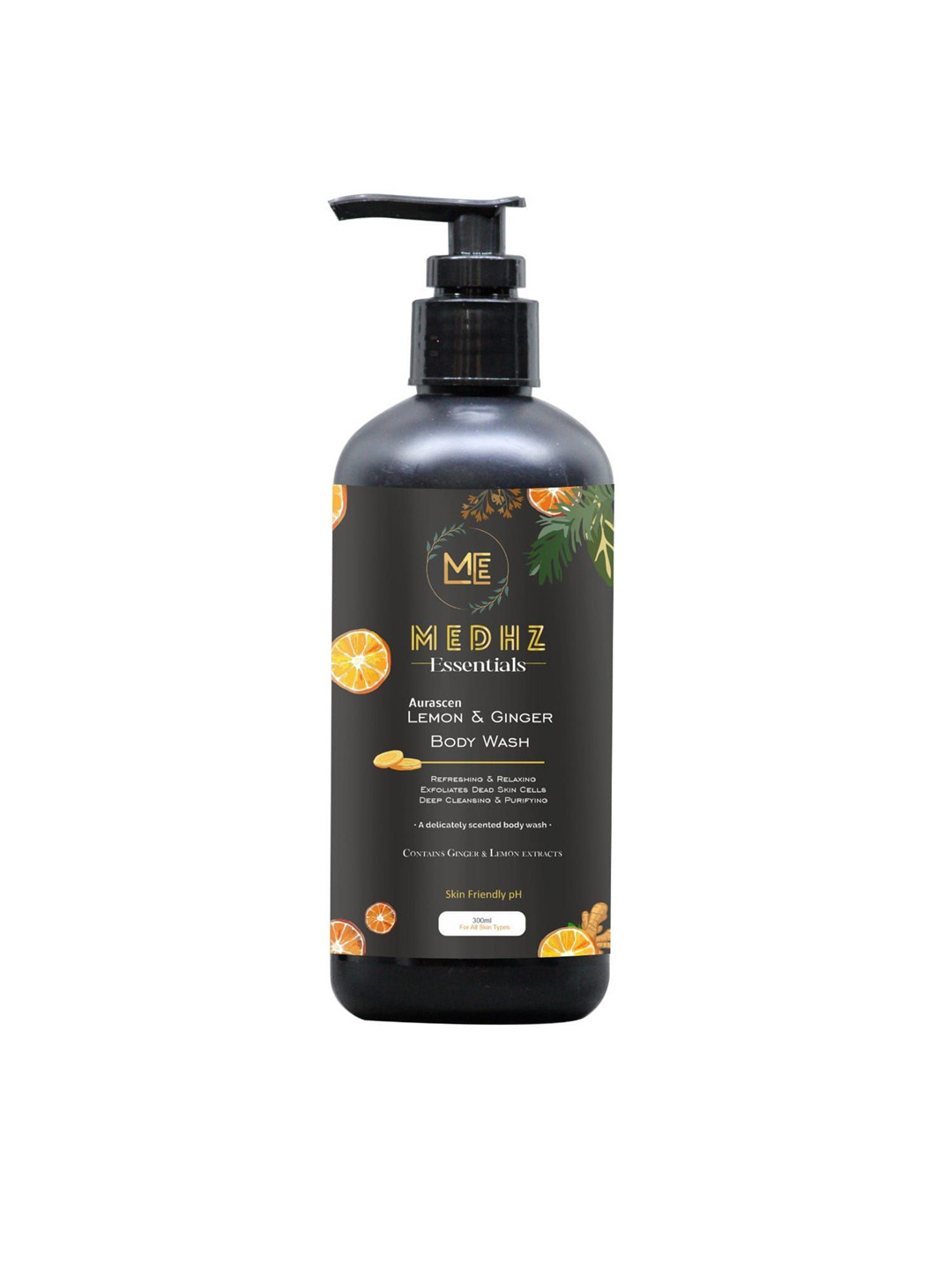 MEDHZ Aurascen Lemon & Ginger Body Wash For Hydrating & Moisturising - 300 ml