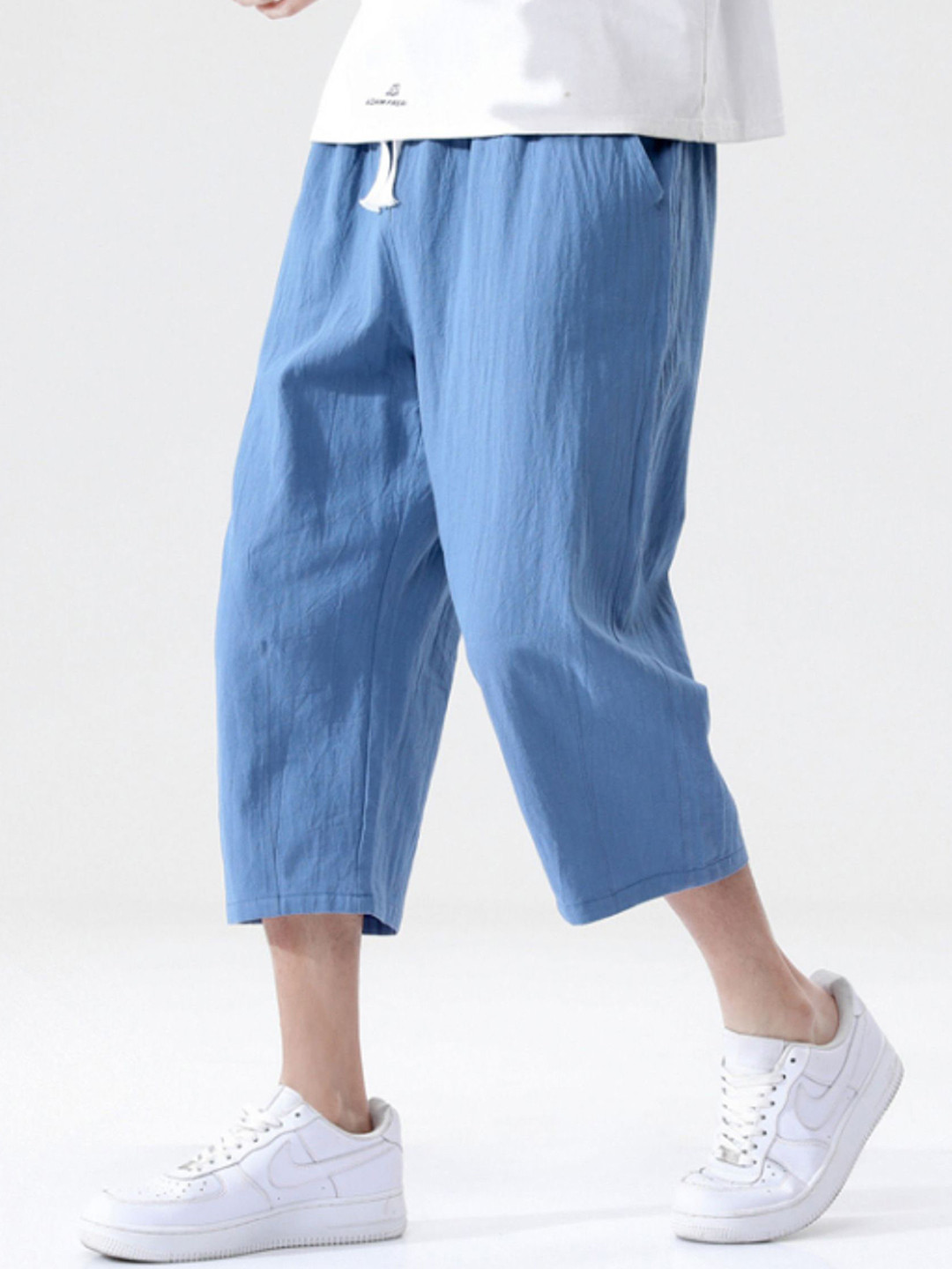 StyleCast x Revolte Men Regular Fit Cotton Cropped Trousers