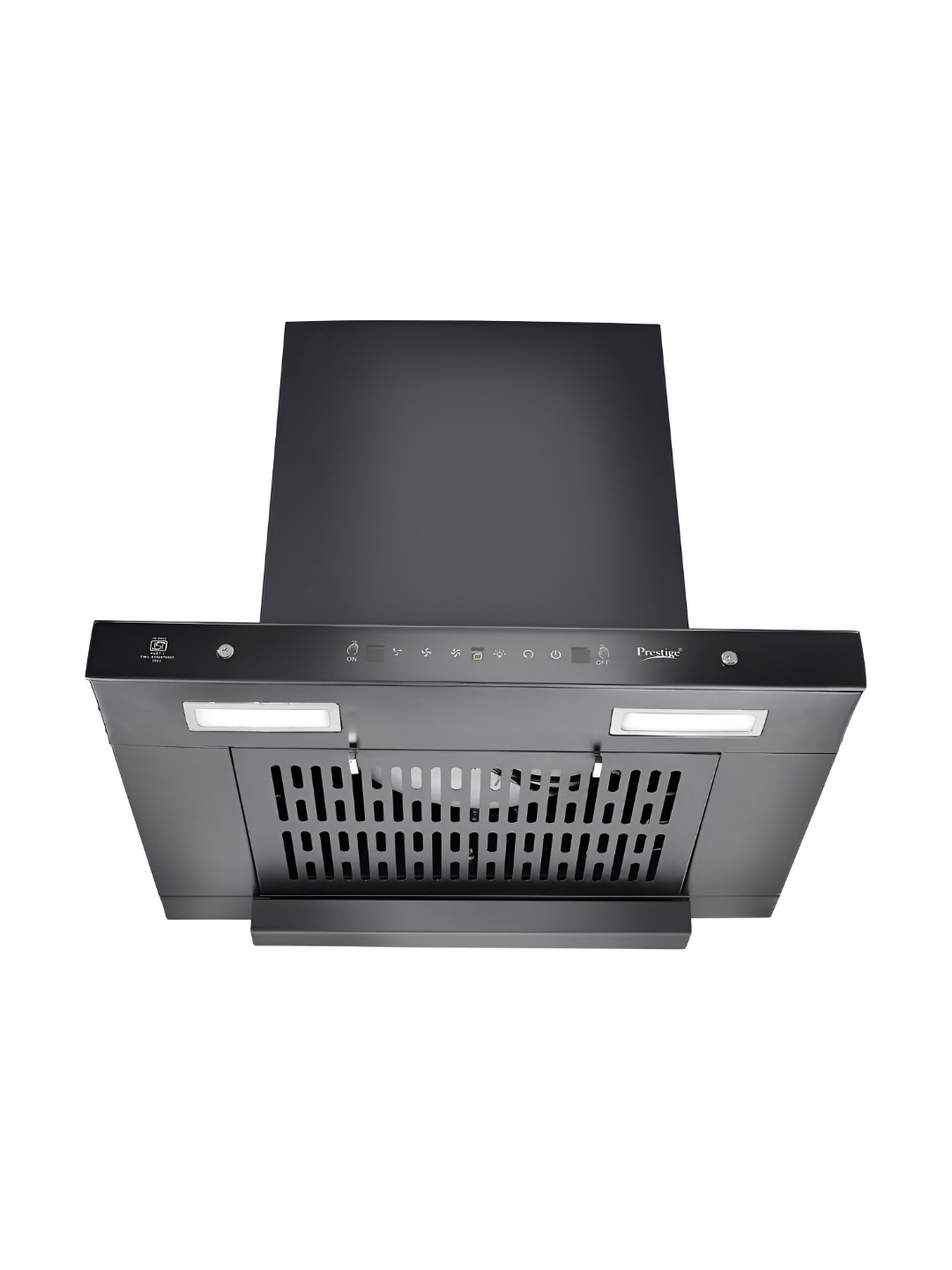 Prestige Edge 600 Black Glass Digital Display Touch Control 180W 1200m3/Hr Chimney