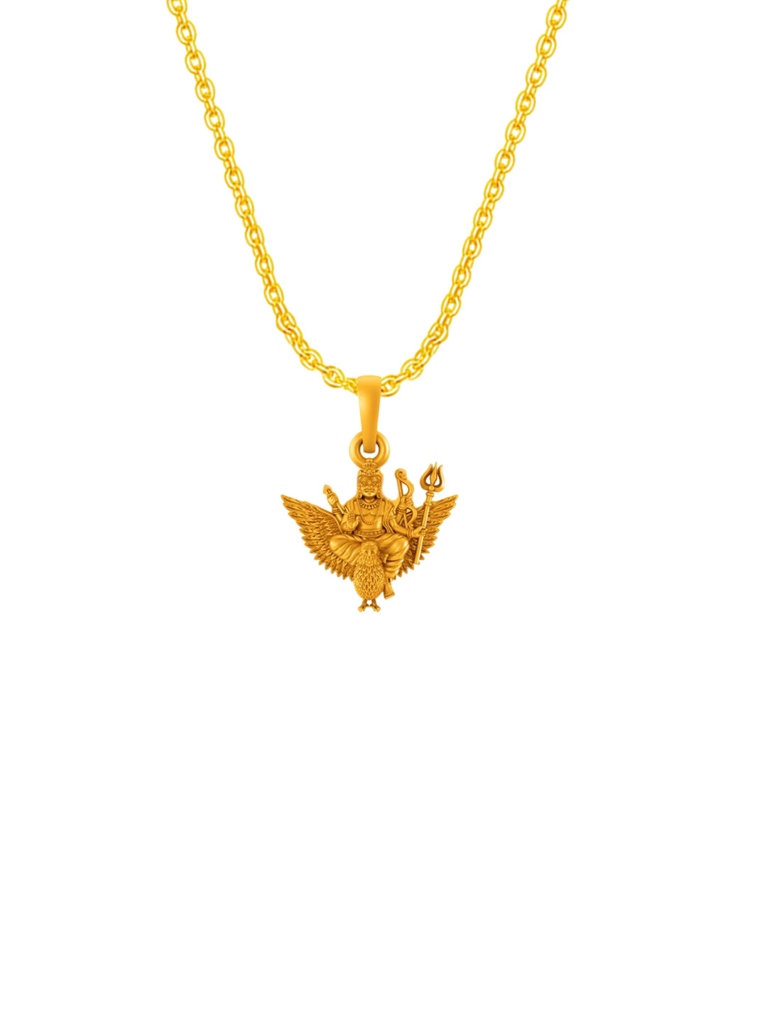 Metronaut 92.5 Sterling Silver 22kt Gold-Plated Shani Dev Pendant with Anchor Chain