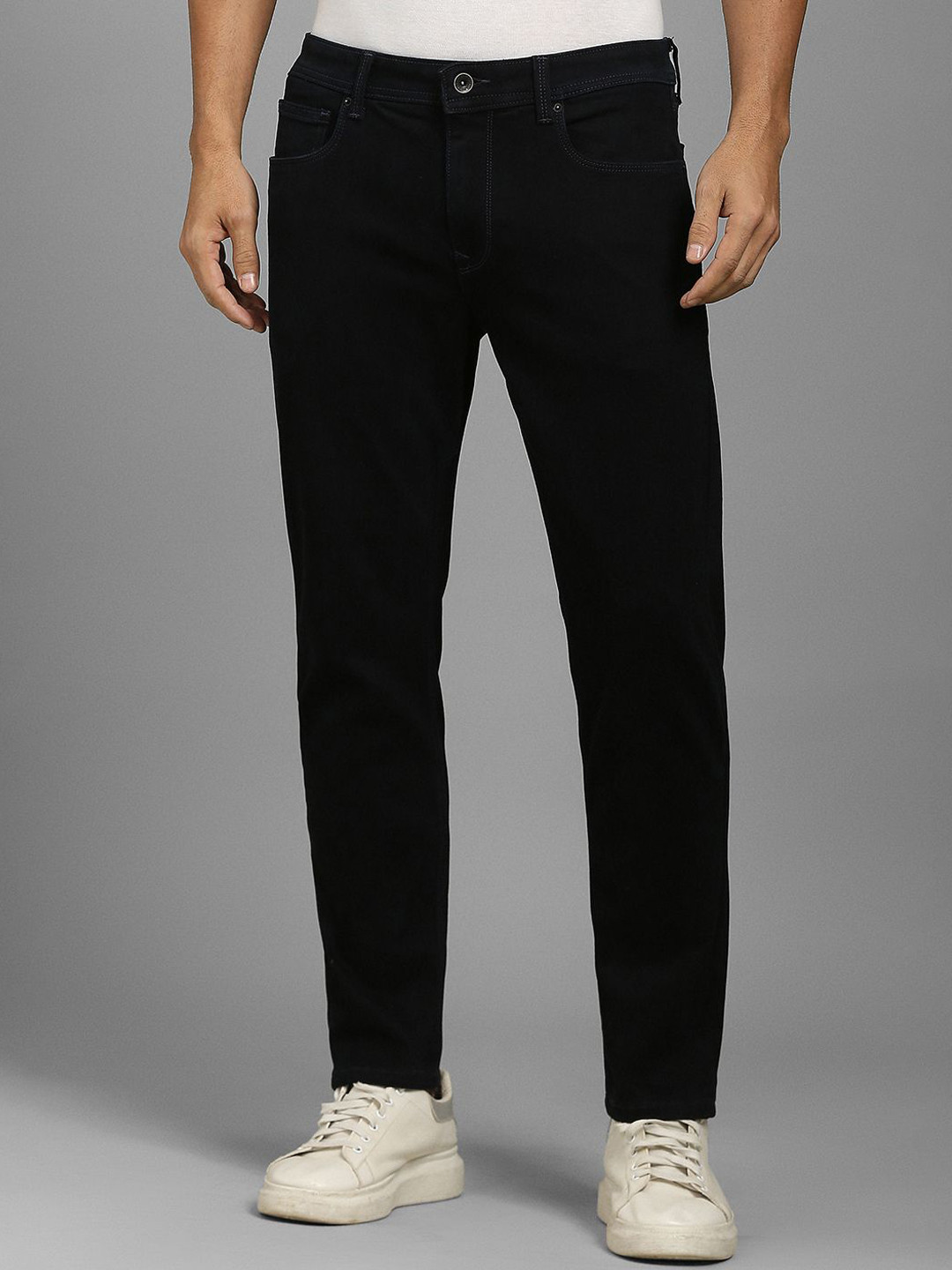 Louis Philippe Jeans Men Slim Fit Mid-Rise Cropped Jeans