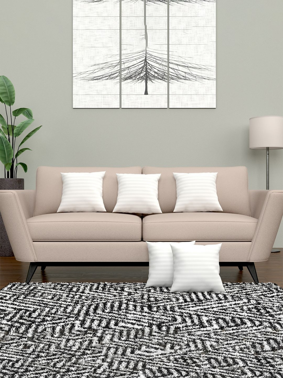 Myntra Elegant Homes 5-Pcs White Skin-Friendly Cushion Pillow Fillers