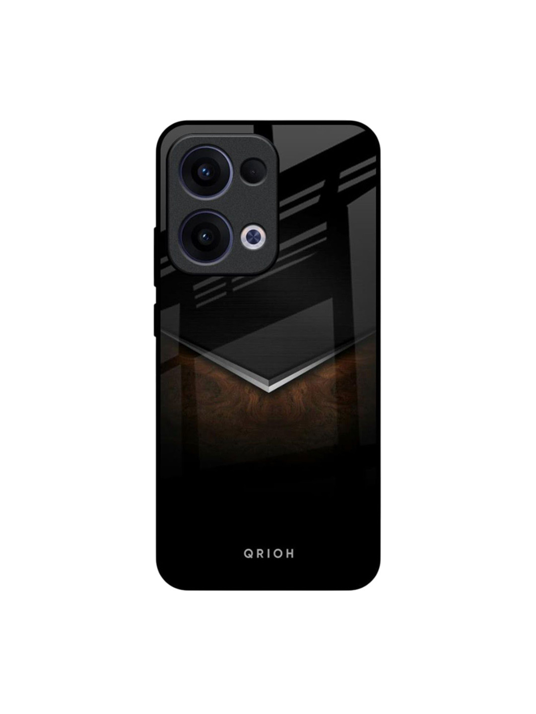 QRIOH Dark Walnut Real Glass Oppo Reno13 5G Back Case