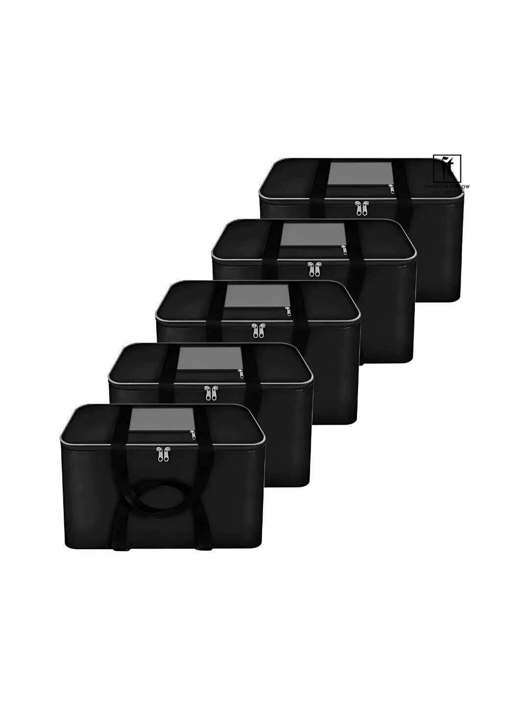 Fashion Throw Black 5 Pieces Reusable Handbag Storage Organisers