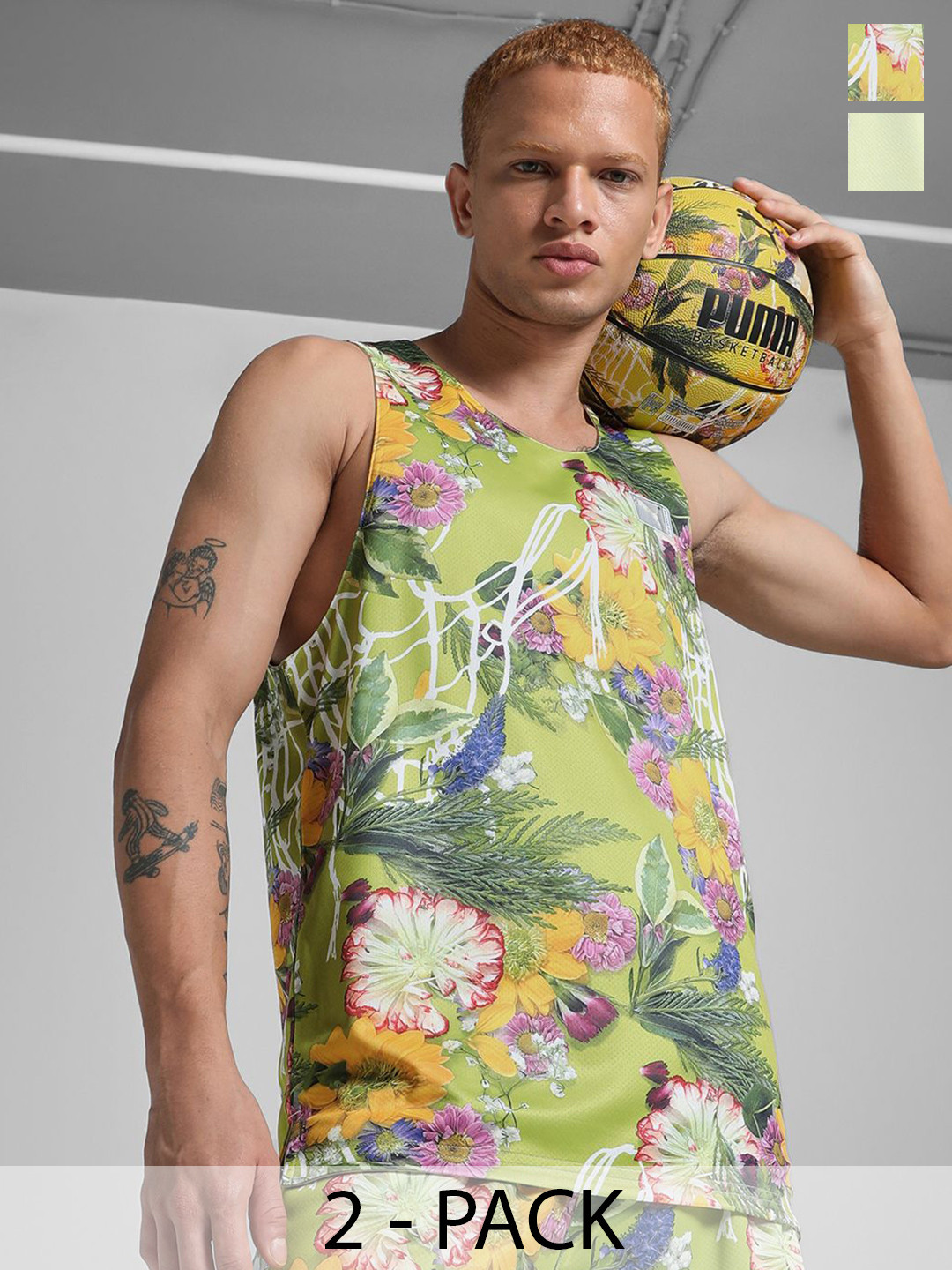 Puma Men Dunked In Florals Reversible Basketball Jersey
