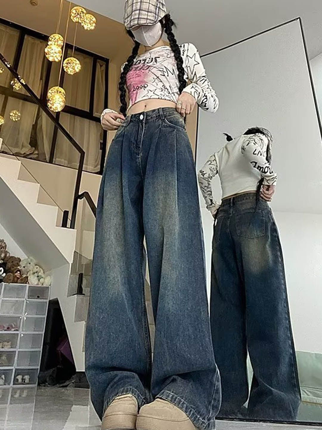 StyleCast Women Dark Shade Wide-Leg Jeans