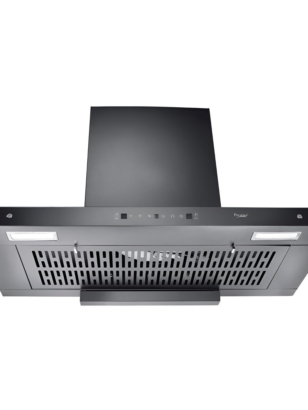Prestige Edge 900 Black Glass Digital Display Touch Control 180W 1200m3/hr Chimney