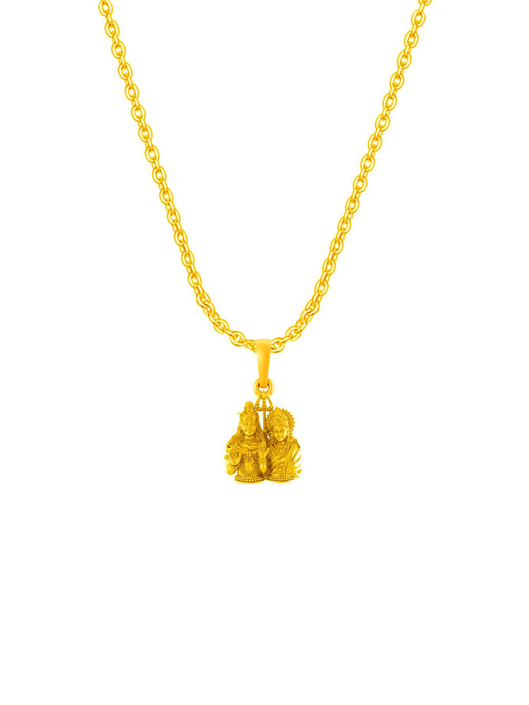 Metronaut 92.5 Sterling Silver 22kt Gold-Plated Shiva Parvati Pendant with Anchor Chain