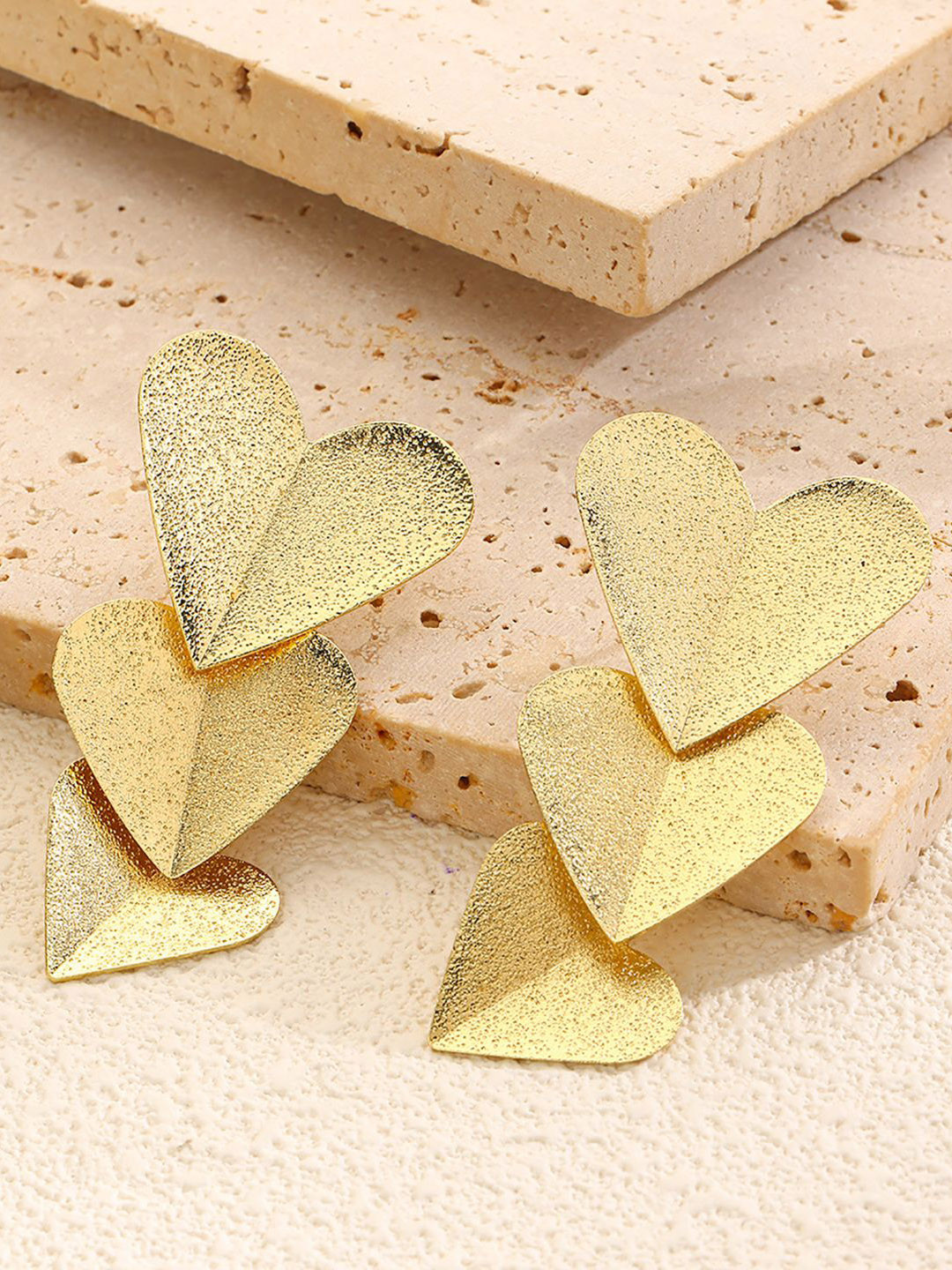 StyleCast x Revolte Gold Plated Heart Shaped Drop Earrings