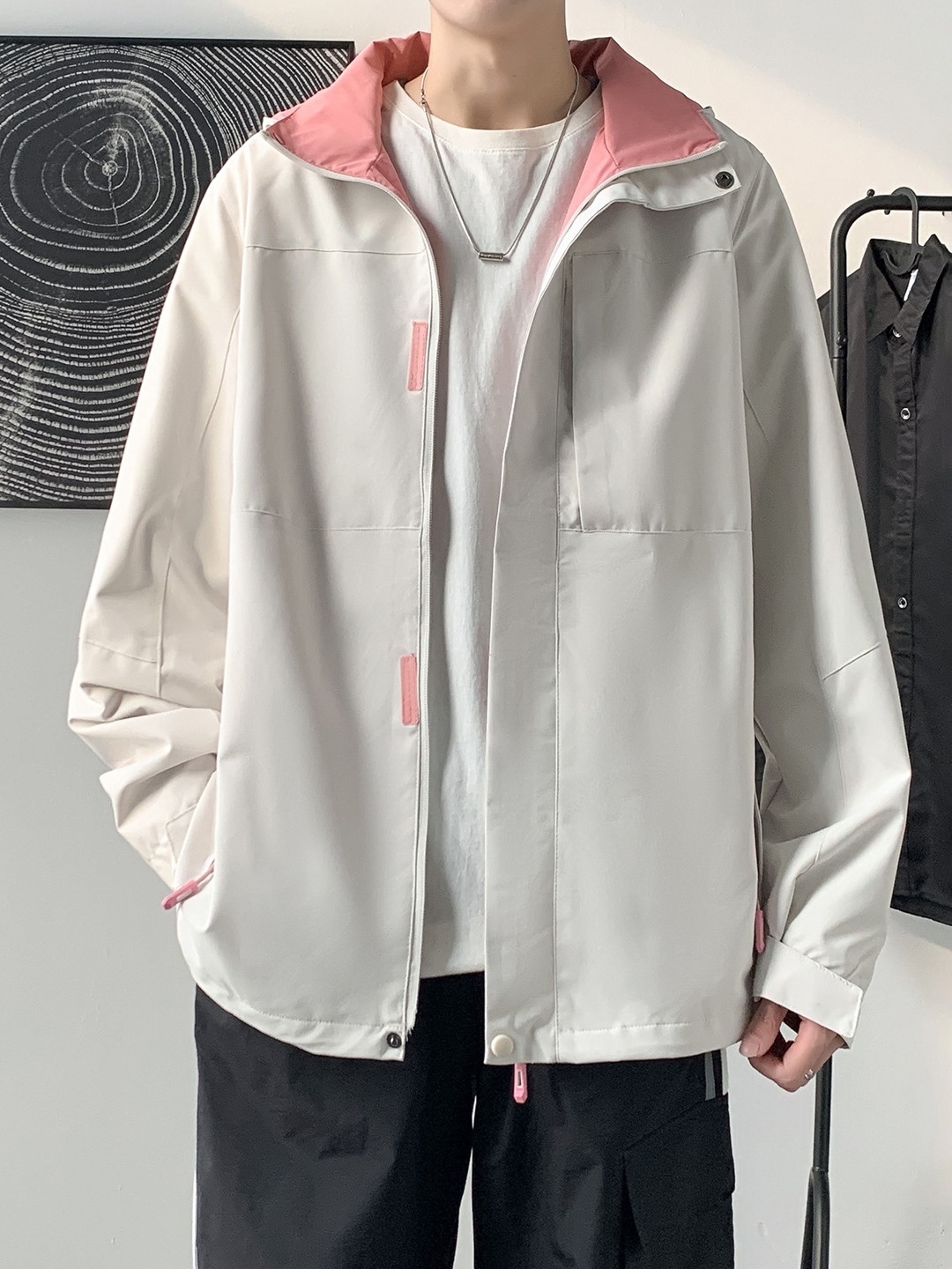 StyleCast x Revolte Men Open Front Hooded Jacket