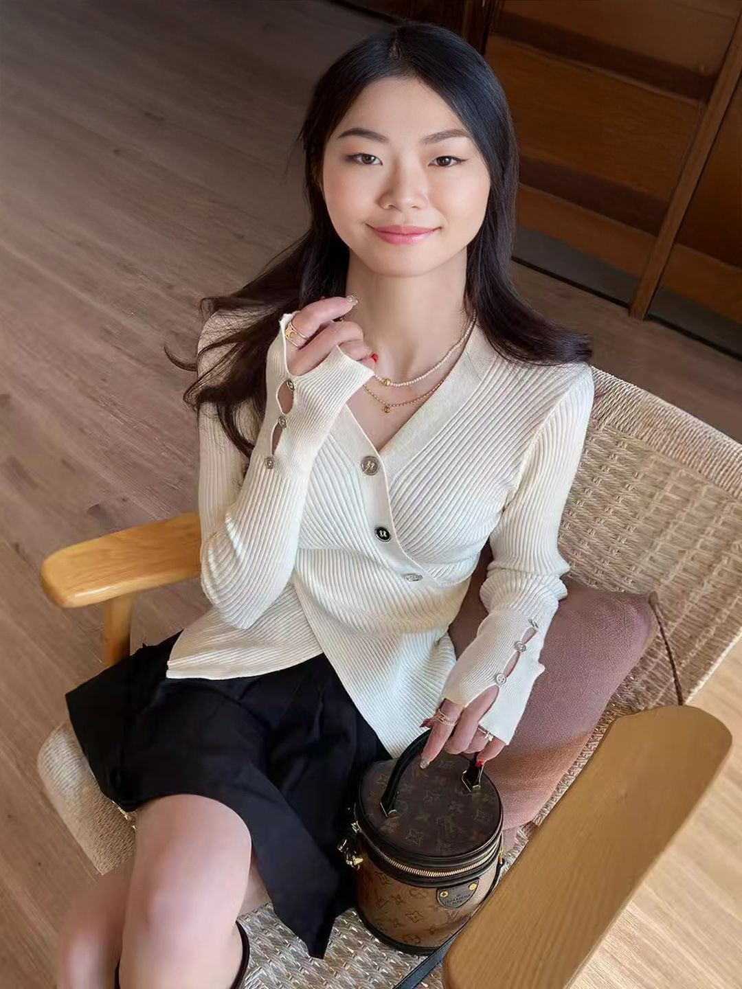 StyleCast Women V-Neck Long Sleeves Wrap Sweater